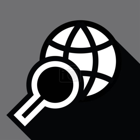Illustration for Earth or globe with magnifying glass, vector illustration - Royalty Free Image