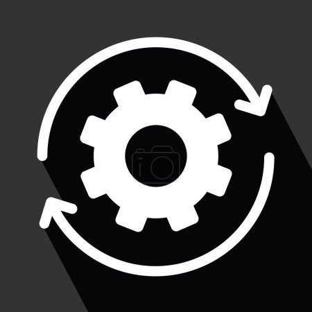 Illustration for Gear or cogwheel, workflow, circular arrow icon, linear, vector illustration - Royalty Free Image