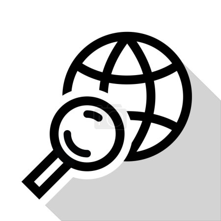 Illustration for Earth or globe with magnifying glass, vector illustration - Royalty Free Image