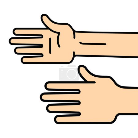 Illustration for Hand showing distance, vector illustration - Royalty Free Image