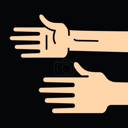 hand showing distance, vector illustration