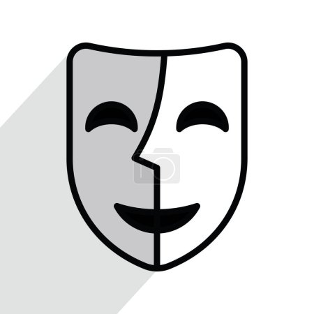 masque de théâtre, comédie et tragédie, illustration vectorielle 