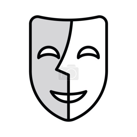 Téléchargez les illustrations : Masque de théâtre, comédie et tragédie, illustration vectorielle - en licence libre de droit