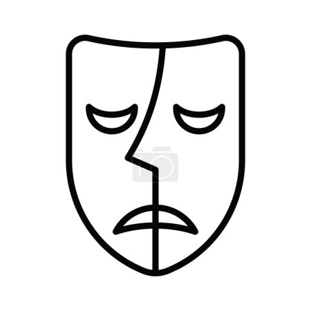 Ilustración de Máscara de teatro, comedia y tragedia, ilustración vectorial - Imagen libre de derechos