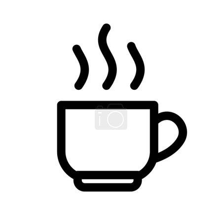 Téléchargez les illustrations : Tasse de café avec icône de fumée vectoriel illustration design - en licence libre de droit