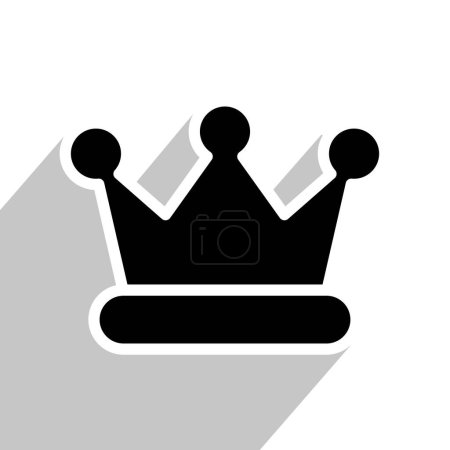 Téléchargez les illustrations : Icône couronne noire, illustration vectorielle. style design plat - en licence libre de droit