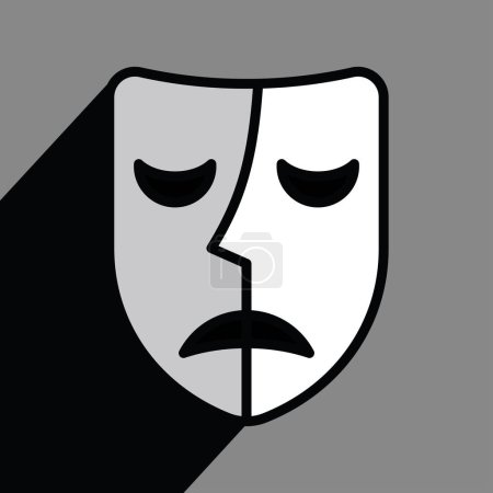 Illustration for Theatre mask, comedy and tragedy, vector illustration - Royalty Free Image