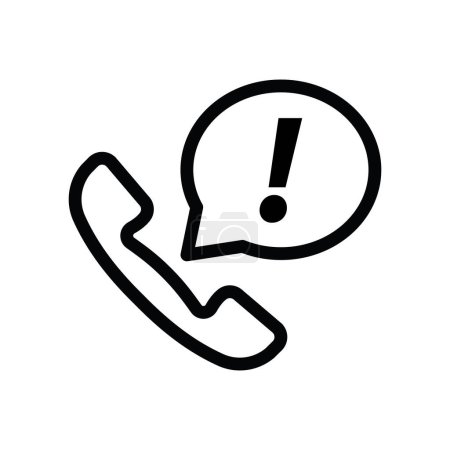 Illustration for Speach bubble, exclamation mark, handset icon, phone or telephone, vector illustration - Royalty Free Image