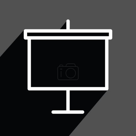 Ilustración de Pizarra blanca o tablero de presentación o icono de pantalla del proyector, ilustración vectorial - Imagen libre de derechos