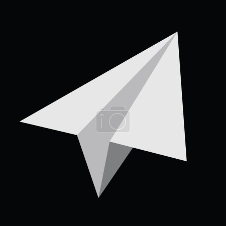 Illustration for Paper plane icon on black background, vector illustration - Royalty Free Image