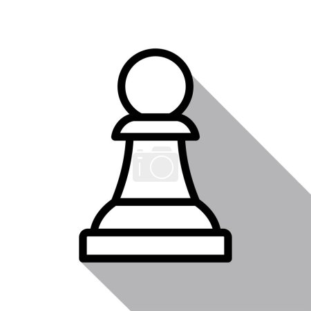 Ilustración de Icono de peón con sombra gris, ilustración vectorial - Imagen libre de derechos