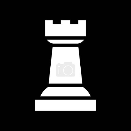 Illustration for Rook icon on black background, vector illustration - Royalty Free Image