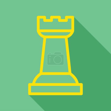 Illustration for Rook icon on green background, vector illustration - Royalty Free Image