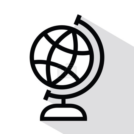 Ilustración de Icono del globo con sombra gris, ilustración vectorial - Imagen libre de derechos