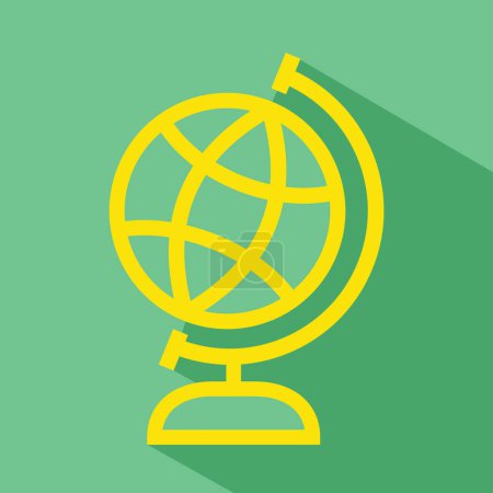 Téléchargez les illustrations : Icône globe sur fond vert, illustration vectorielle - en licence libre de droit
