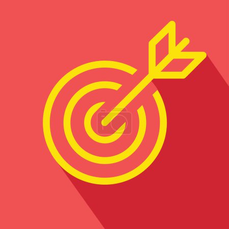 Ilustración de Objetivo con icono de flecha sobre fondo rojo, ilustración vectorial - Imagen libre de derechos