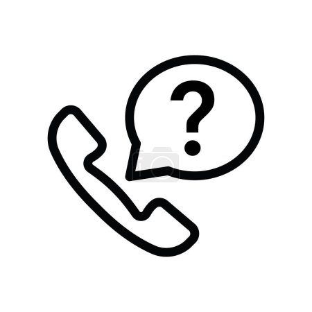 Illustration for Telephone with speech bubble and question mark icon, vector illustration - Royalty Free Image