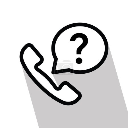 Illustration for Telephone with speech bubble and question mark icon, vector illustration - Royalty Free Image