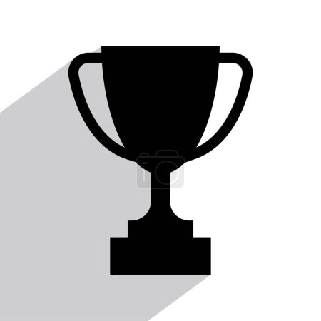 Téléchargez les illustrations : Coupe trophée avec icône d'ombre, illustration vectorielle - en licence libre de droit