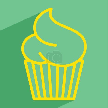 Illustration for Illustration of cupcake icon - Royalty Free Image