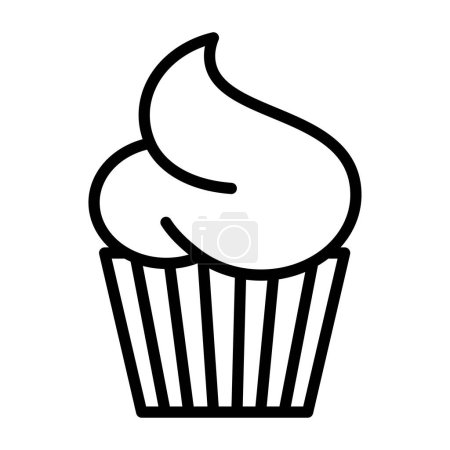 Illustration for Illustration of cupcake icon - Royalty Free Image
