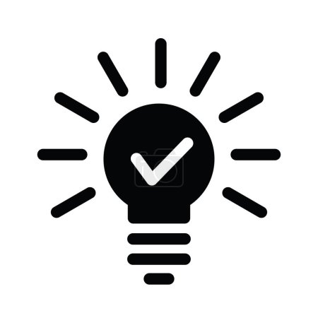 Illustration for Illustration of light bulb icon with check mark - Royalty Free Image