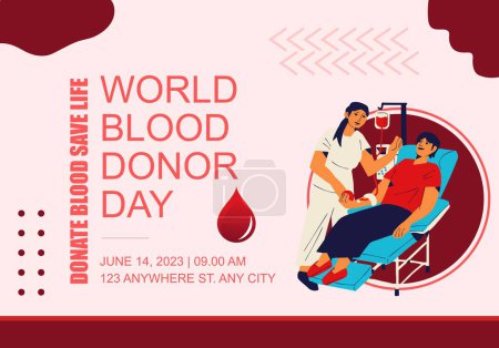 Illustration for International World Blood Donor Day Illustration and PSD - Royalty Free Image