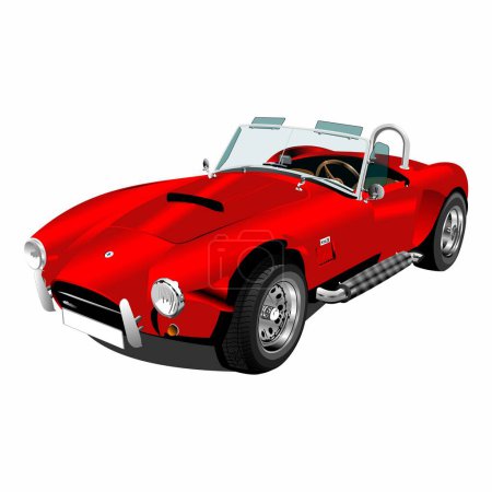 Ilustración de Shelby Cobra Vector - Clip Art Sports Car coche deportivo rojo - Imagen libre de derechos