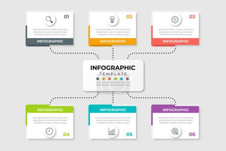 Illustration for Business data visualization. Process chart. Abstract elements of graph, diagram with steps, options, parts or processes. Vector business template for presentation. Creative concept for infographic. - Royalty Free Image