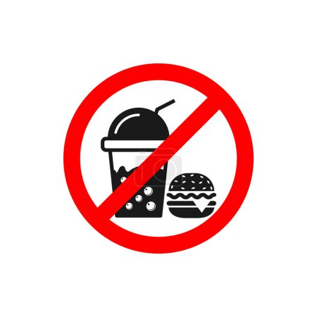 No se permiten alimentos y bebidas icono vector ilustración