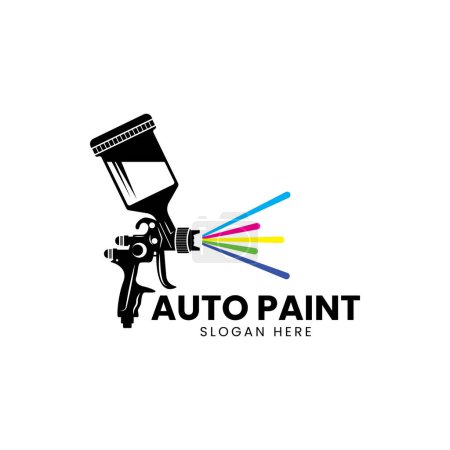 Modèle de dessins de logo de peinture vectoriel, Modèle de logo d'art, Spray Gun peinture logo