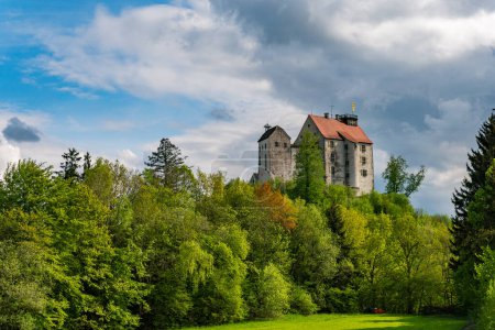 Photo for Beautiful green spring landscape around Waldburg Castle in Upper Swabia near Ravensburg - Royalty Free Image