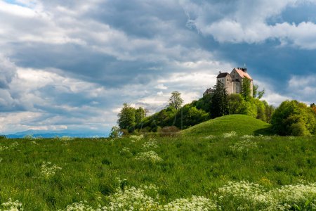 Photo for Beautiful green spring landscape around Waldburg Castle in Upper Swabia near Ravensburg - Royalty Free Image