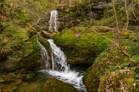 Scenic spring hike to the Immenstadter Horn and Gschwender Horn along waterfalls near Immenstadt in the Allgau