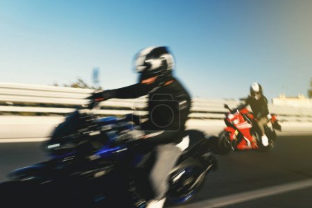 Photo for Abstract blurred background view of a motorcycle crash just before a moment ago. - Royalty Free Image