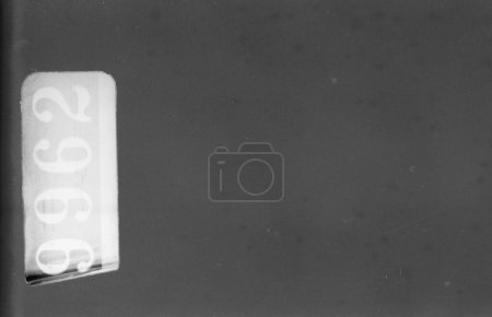Photo for Real 400 Iso Black and white film grain scan background with a label - Royalty Free Image