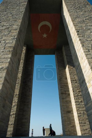 Photo for Canakkale, Turkey - Mar 18 2024: Wide angle close-up photo of Gallipoli Martyrs' Memorial in Canakkale - Royalty Free Image