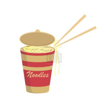This is an illustration of cup noodles cartoon