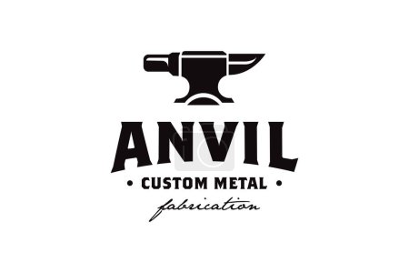 Téléchargez les illustrations : Forge métallique faite sur commande Forge Anvil Fonderie Ironwork Logo Design - en licence libre de droit
