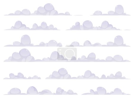 Ilustración de Colección de nubes de toon vector ilustración aislada sobre fondo blanco - Imagen libre de derechos