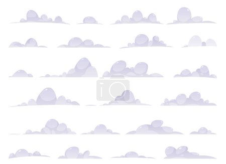 Ilustración de Rtoon clouds collection vector illustration isolated on white background - Imagen libre de derechos