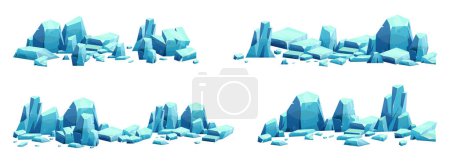 Illustration for Blue ice crystal in cartoon style vector illustration isolated on white - Royalty Free Image