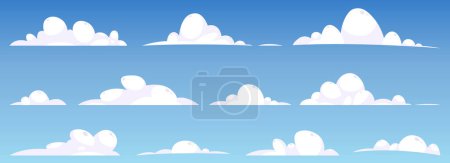 Ilustración de Dibujos animados nubes colección vector ilustración aislado sobre fondo blanco - Imagen libre de derechos