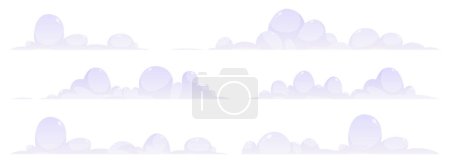 Illustration for Cartoon clouds collection vector illustration isolated on white background - Royalty Free Image