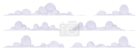 Ilustración de Dibujos animados nubes colección vector ilustración aislado sobre fondo blanco - Imagen libre de derechos