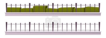 Illustration for Cartoon metal fence collection vector illustration isolated on white - Royalty Free Image
