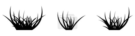 Ilustración de Dibujos animados silueta hierba hojas colección vector ilustración aislado en blanco - Imagen libre de derechos