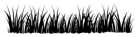 Illustration for Cartoon silhouette grass leaves collection vector illustration isolated on white - Royalty Free Image