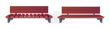 Illustration for Park bench collection in cartoon style vector illustration isolated on white - Royalty Free Image