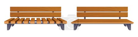 Illustration for Park bench collection in cartoon style vector illustration isolated on white - Royalty Free Image